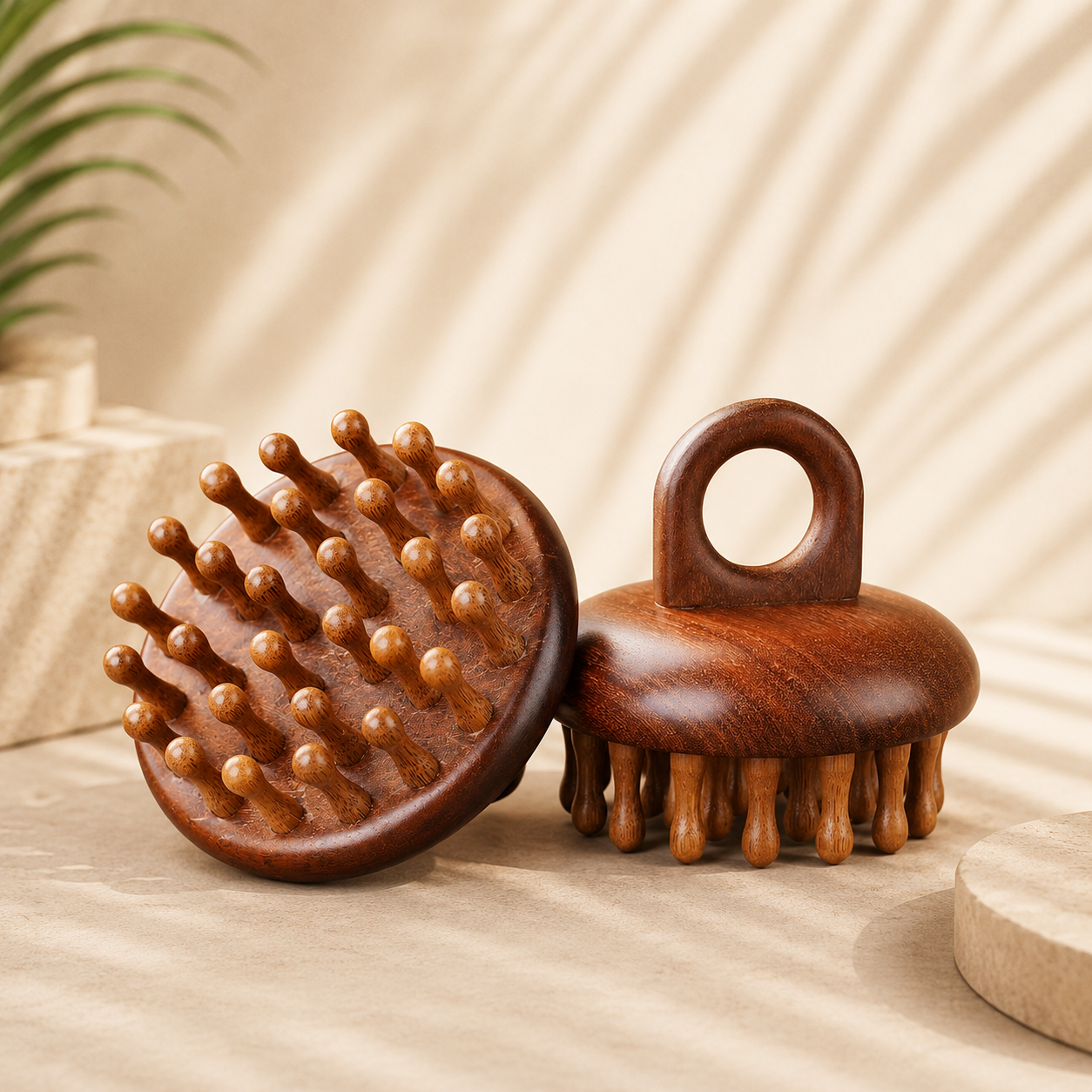 Wooden Ring Scalp Massage Comb
